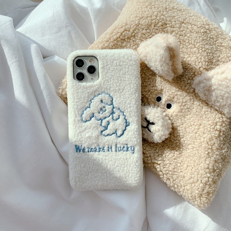 Compatible with Apple , Teddy puppy plush phone case