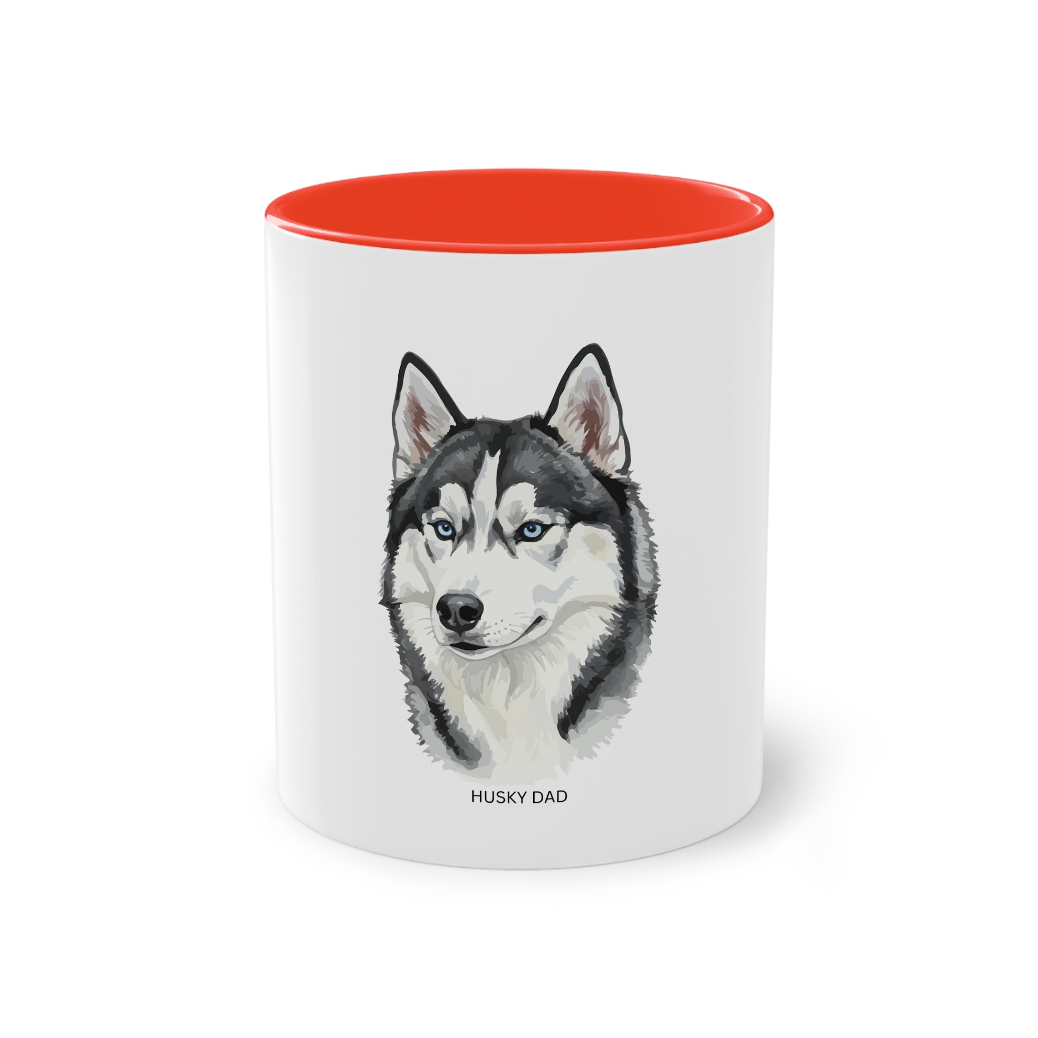 Caneca de café bicolor Husky Dad, presente perfeito para os amantes de cães