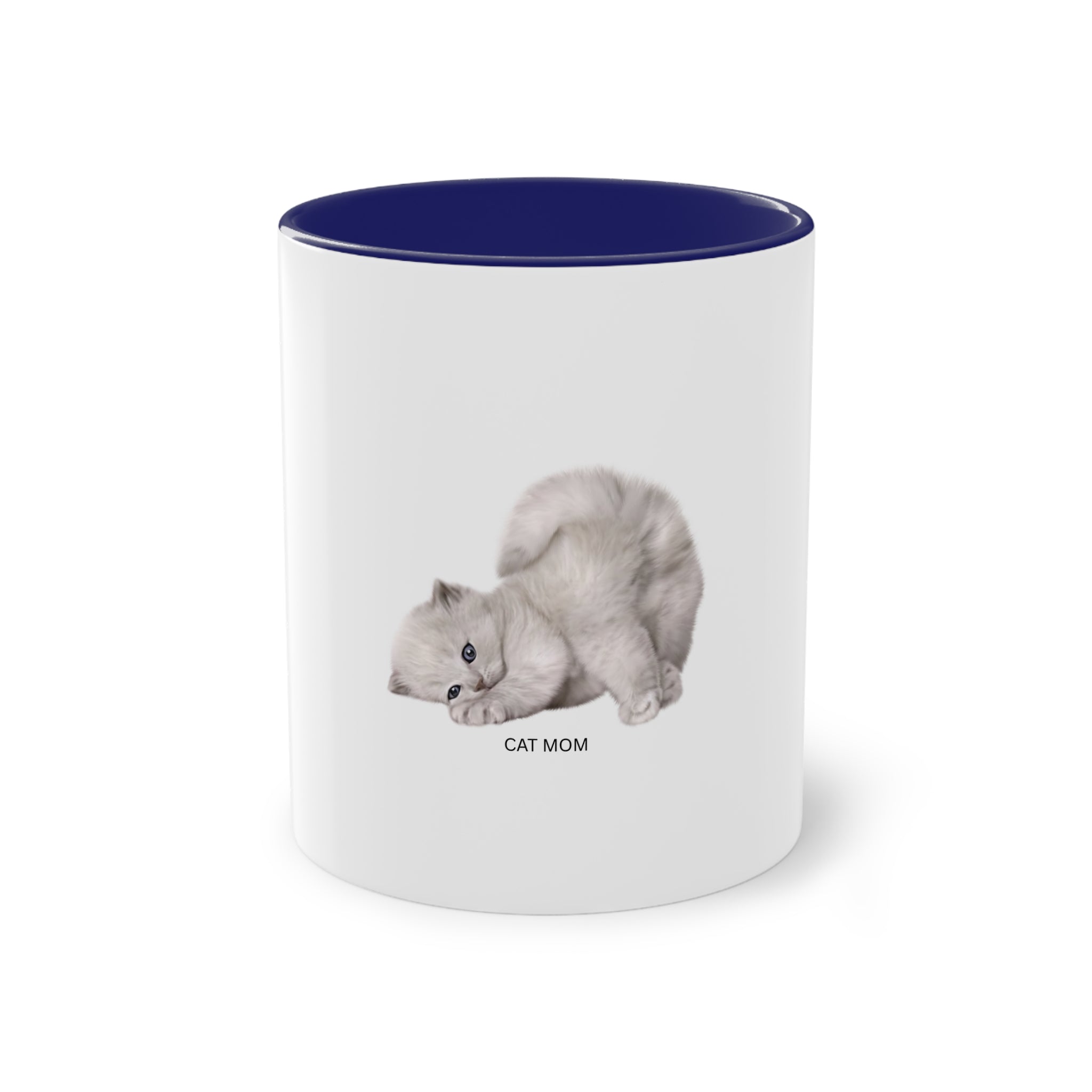 Caneca de café bicolor Cat Mom - presente perfeito para os amantes de gatos