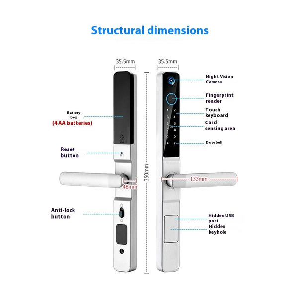 Remote Control Smart Lock Fingerprint Password Anti-theft Door Lock