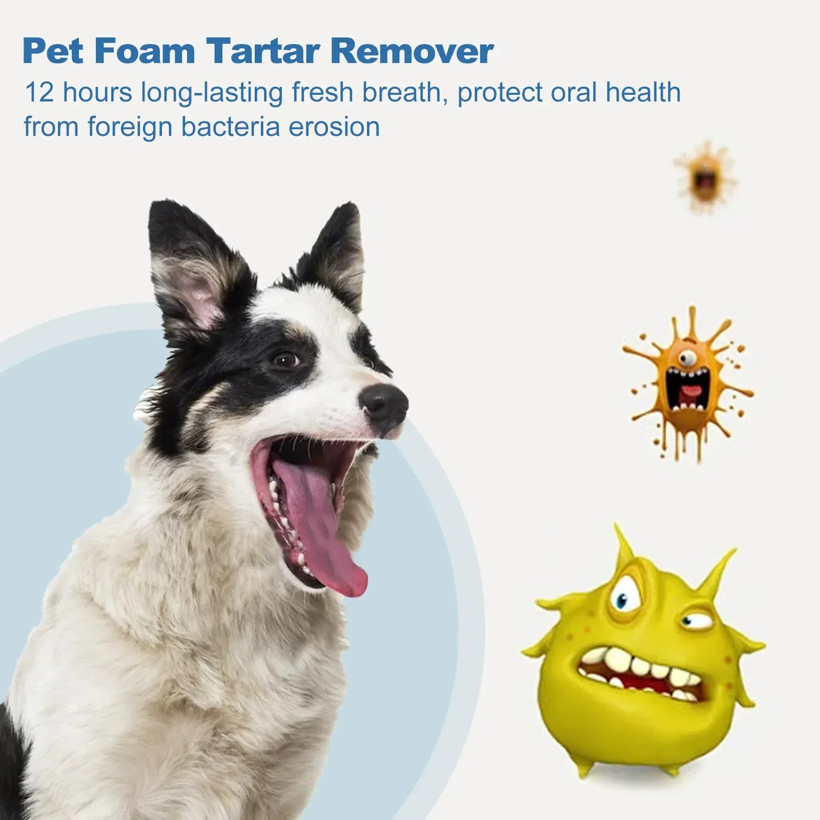 pet tartar removal foam Yebong for fresh breath and oral health protection against bacteria