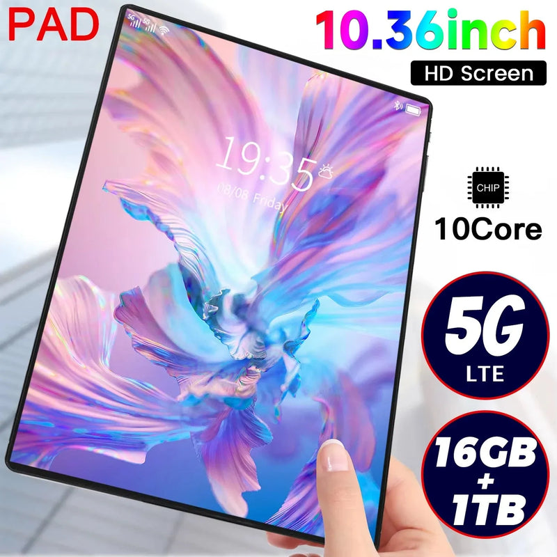 2025 5G New 10.36Inch Tablet Android 16GB RAM 1TB ROM Android 13.0 12000mAh - Loja Manuel Coelho