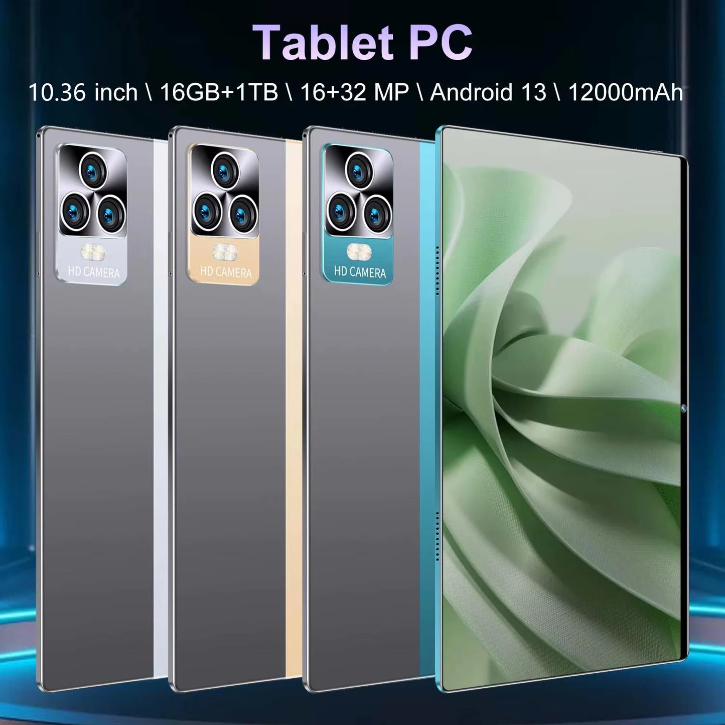 2025 New 5G Tablet 10.36Inch Android 13.0 Tablet MTK6797 16GB RAM 1TB ROM