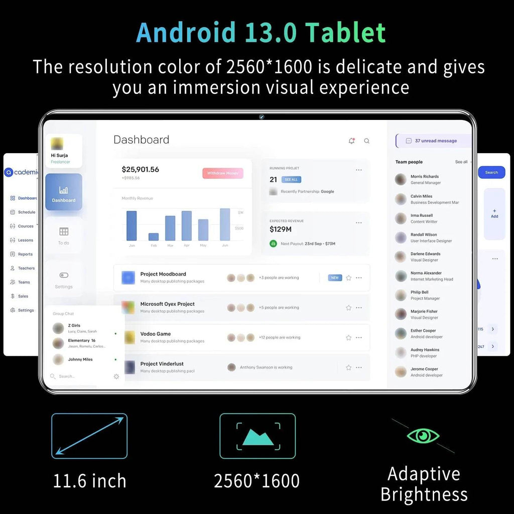 Tablet 2025 New 5G 11.6 inch Android 13.0 Phablet MTK6797 - Loja Manuel Coelho