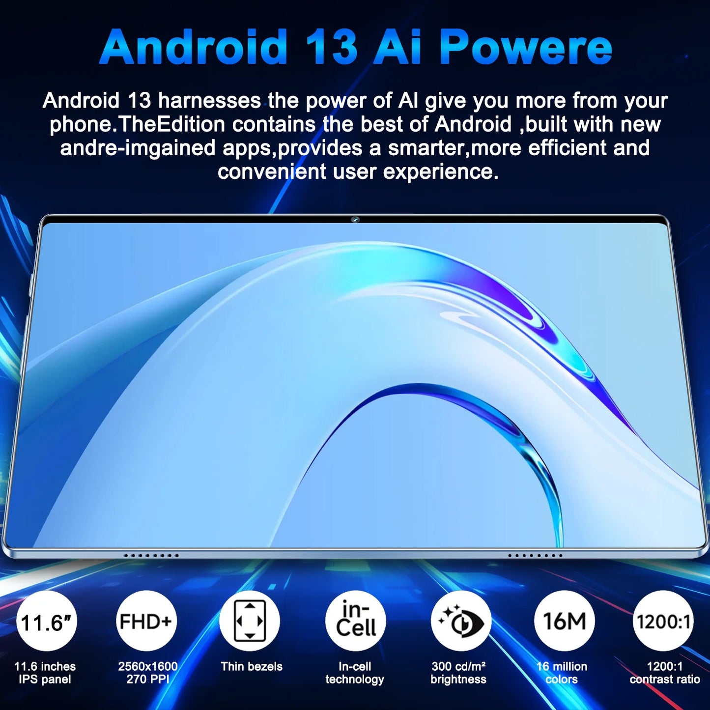 2025 New 5G Tablet 10.36Inch Android 13.0 Tablet MTK6797 16GB RAM 1TB ROM