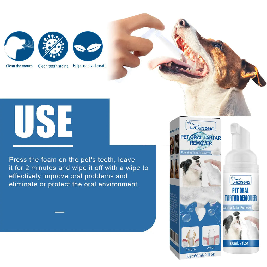 pet tartar removal foam Yebong instruction guide for effective oral care for dogs