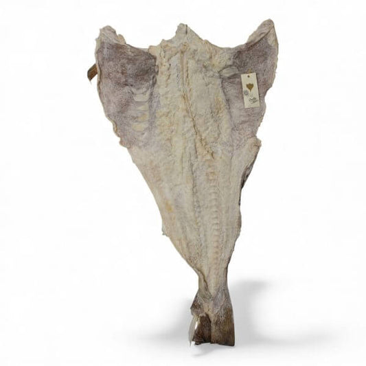 Bacalhau graúdo da Islândia Lugrade, curado tradicionalmente.