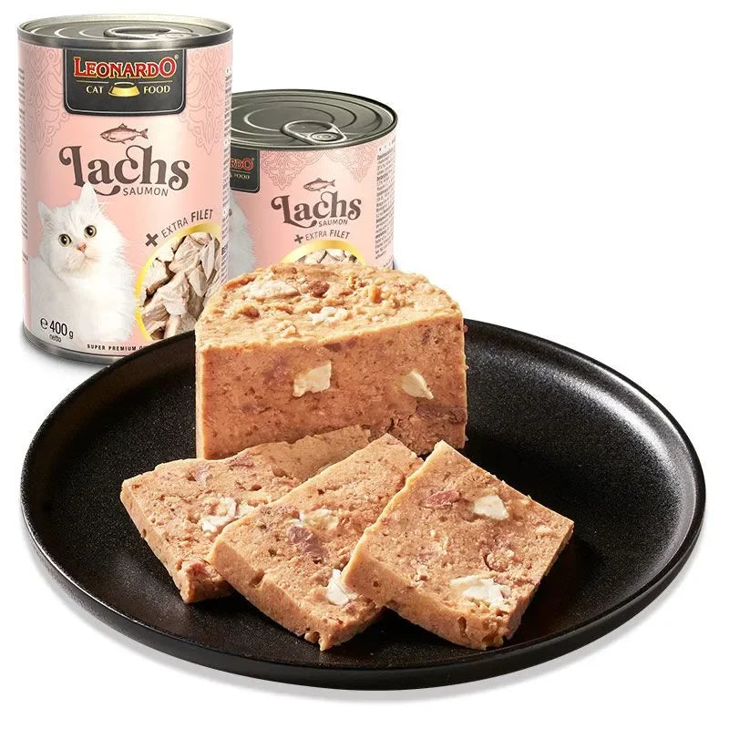 Ração húmida rica em carne para gatos, natural