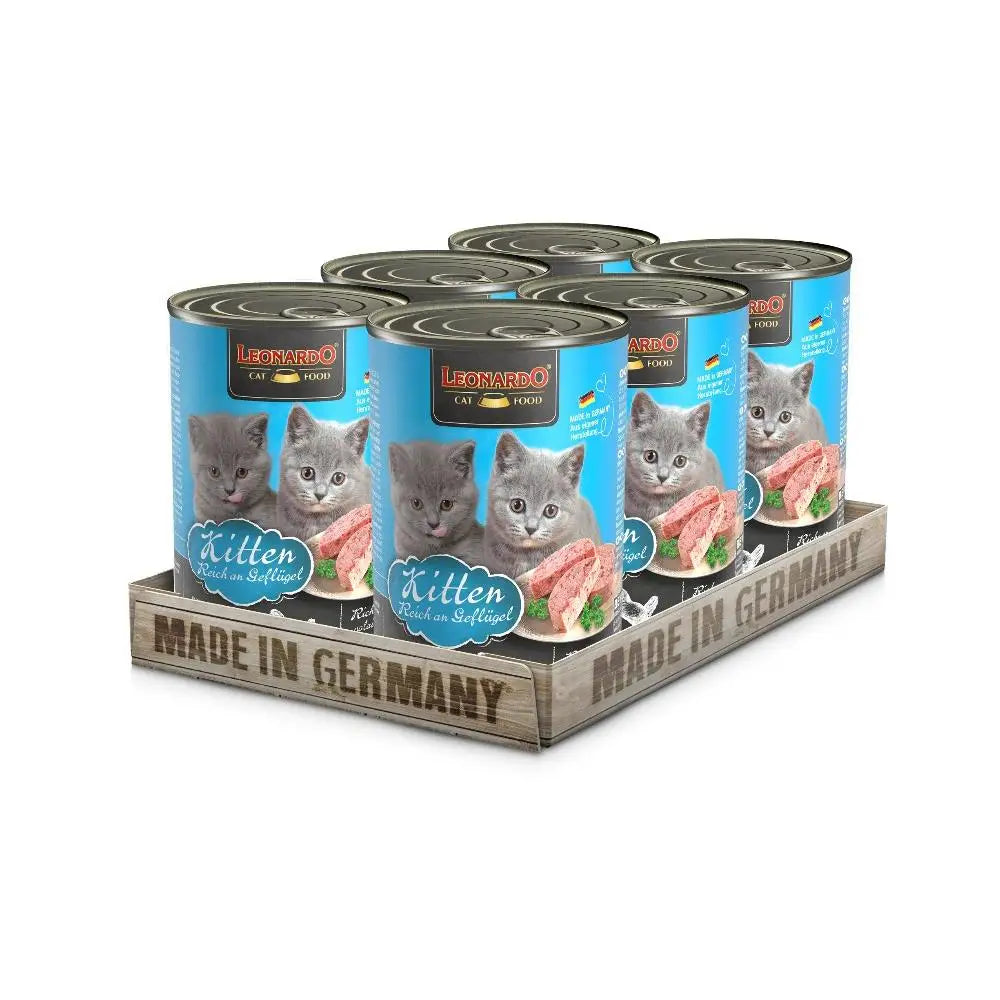 Leonardo Kitten - pacote de 6 latas de comida húmida para cachorros