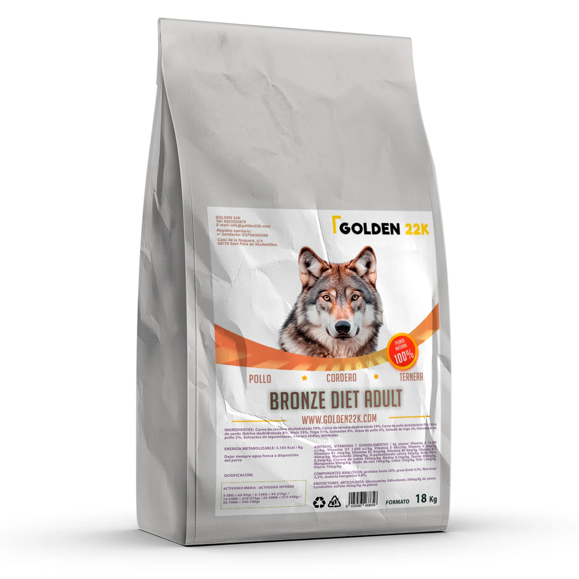 Golden 22K Bronze Diet for Adult Dogs 18kg
