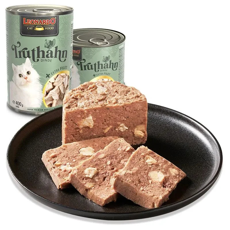 Ração húmida rica em carne para gatos, natural