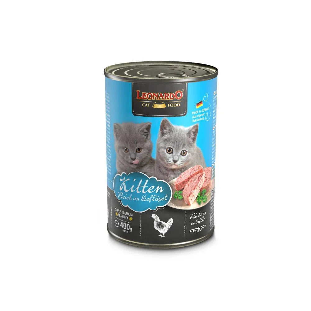 Leonardo Kitten - pacote de 6 latas de comida húmida para cachorros