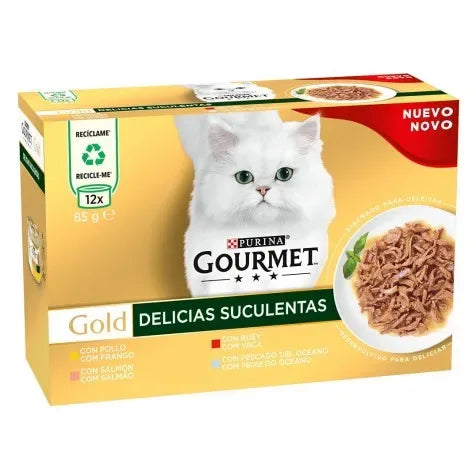 Purina Gourmet Gold Succulent Delights 12x85g - Variedades para Gatos - Loja Manuel Coelho
