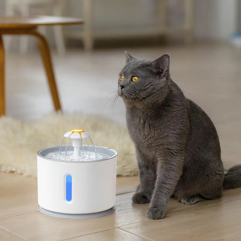 Pet Cat Automatic Water Fountain with LED Lighting