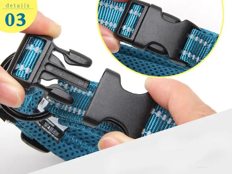 Reflective Dog Collar Adjustable Nylon Quick-Release Padded Person