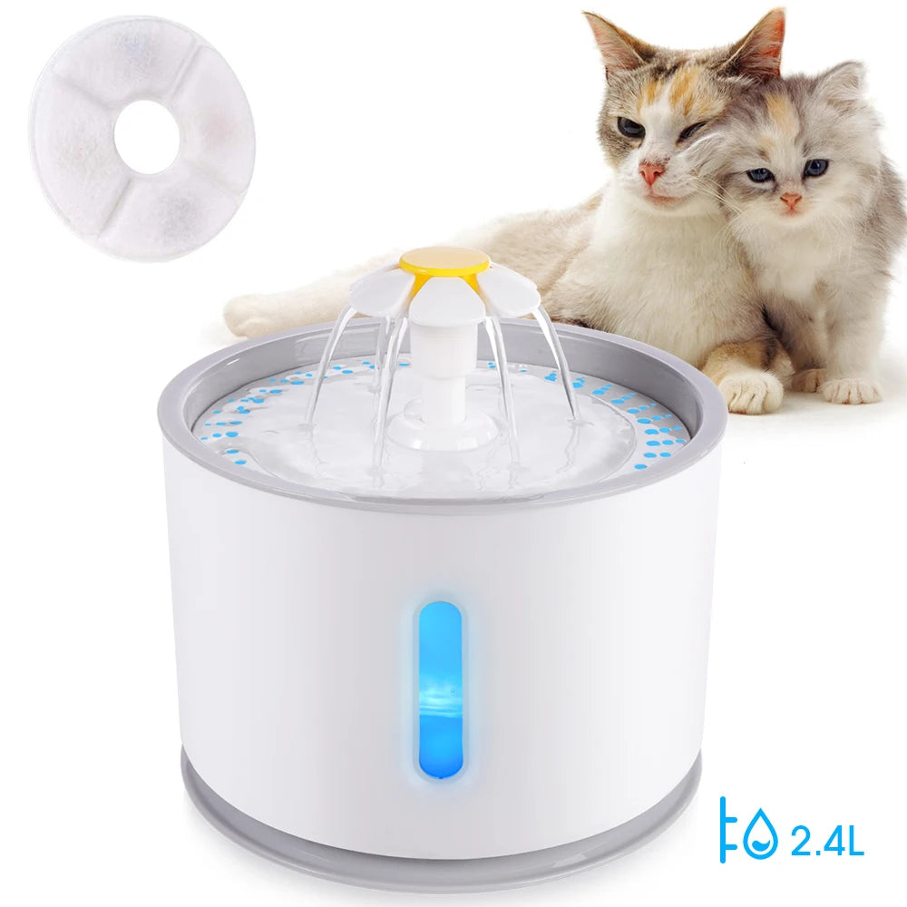 Pet Cat Automatic Water Fountain with LED Lighting