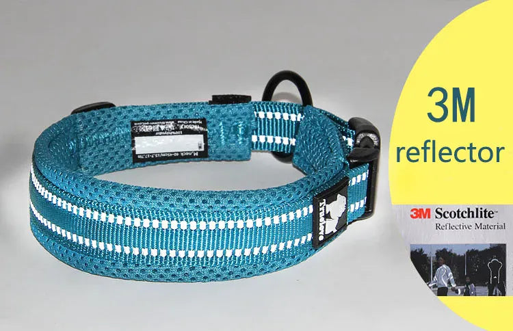 Reflective Dog Collar Adjustable Nylon Quick-Release Padded Person