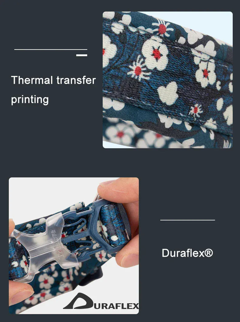 Padded Floral Pet Collar True Love Quick Release Personalized Cotton Collar For Cats And Dogs