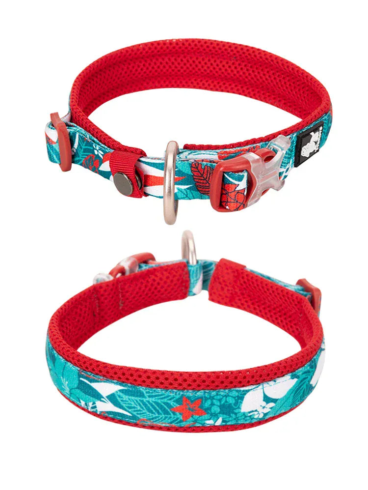 Padded Floral Pet Collar True Love Quick Release Personalized Cotton Collar For Cats And Dogs