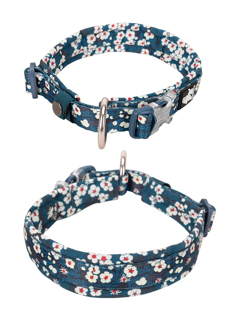 Padded Floral Pet Collar True Love Quick Release Personalized Cotton Collar For Cats And Dogs