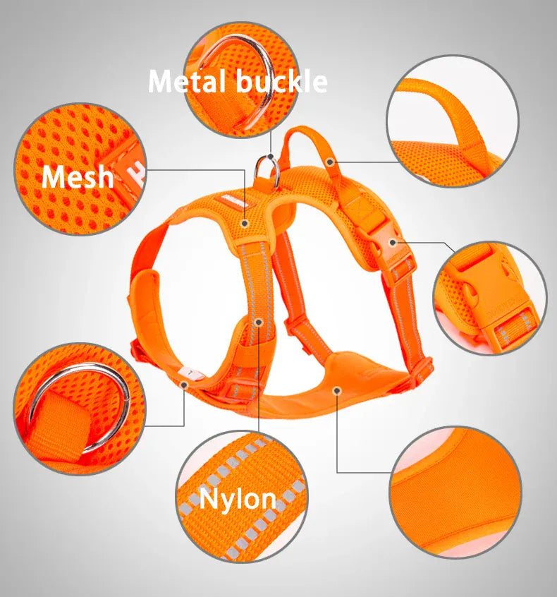 reflective pet harness for outdoor camping