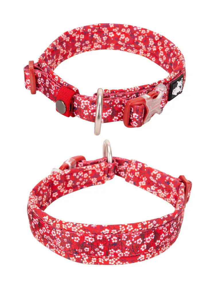 Padded Floral Pet Collar True Love Quick Release Personalized Cotton Collar For Cats And Dogs