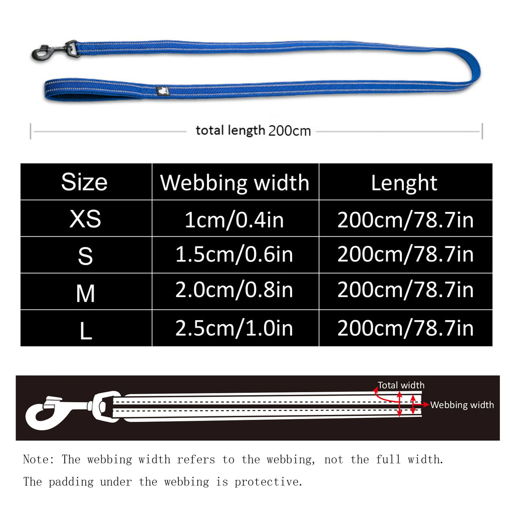 reflective padded dog leash 3M