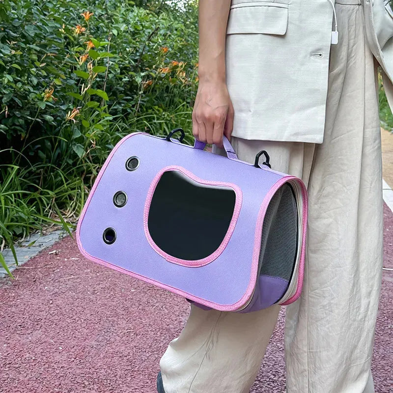 Portable Pet Carrier Bag for Small Dogs Cats Outdoor Foldable Cat Bag Breathable - Loja Manuel Coelho