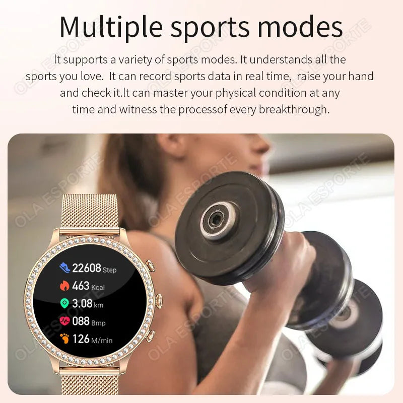 For Huawei Xiaomi Apple Samsung Smart Watch Women Ladies 2024 New Bluetooth