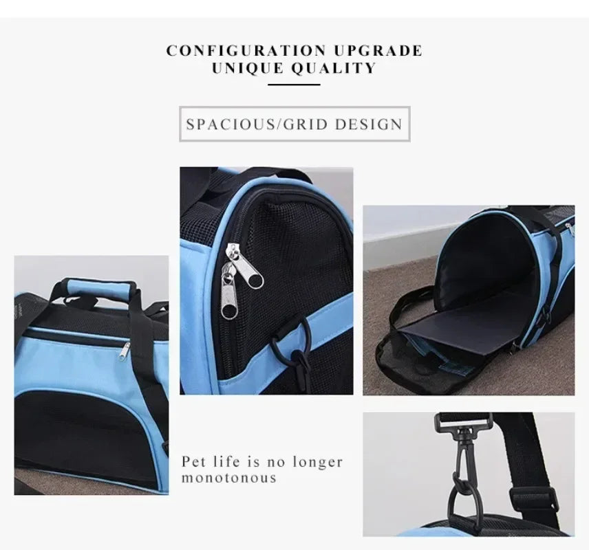 Bolsa de transporte para gatos, bolsa portátil e dobrável