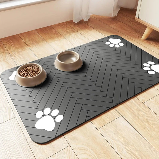 Dog Cat Food Mat - Pet Water Bowl Mats - Feeding Mat for Cat Dog Bowls