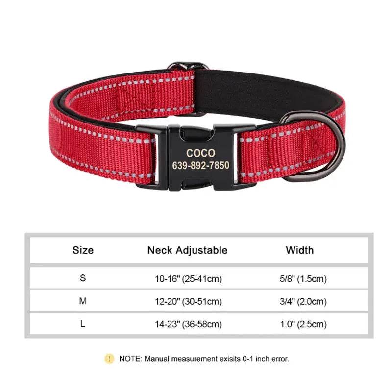 Reflective Personalized Dog Collar | Engraved ID - Loja Manuel Coelho