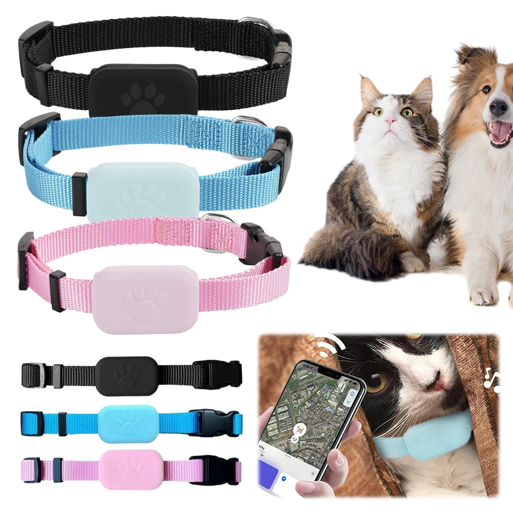 Rastreador GPS para animais de estimação com coleira ajustável e localizador inteligente para animais de estimação