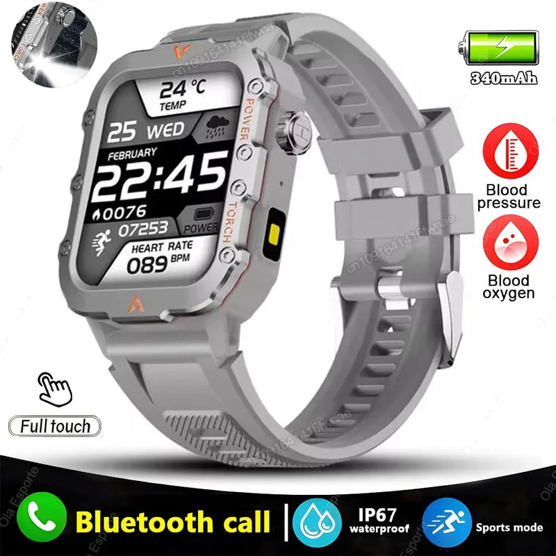 New For Huawei Xiaomi Military GPS Smart Watch Men Flashlight Compass Waterproof-Loja Manuel Coelho