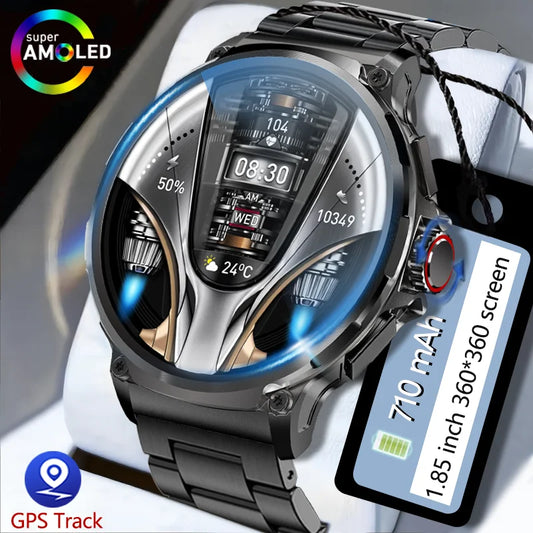 2024 New For Huawei Xiaomi Men GPS Track Smart Watch 1.85 Inch Ultra HD AMOLED