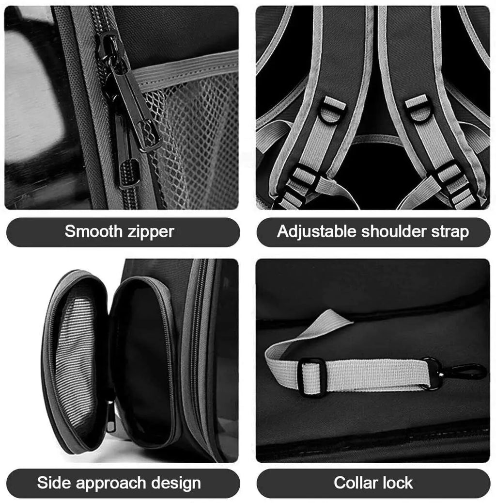 Transparent Cat Backpack Carrier 42x35x25cm Clear Portable See Thr