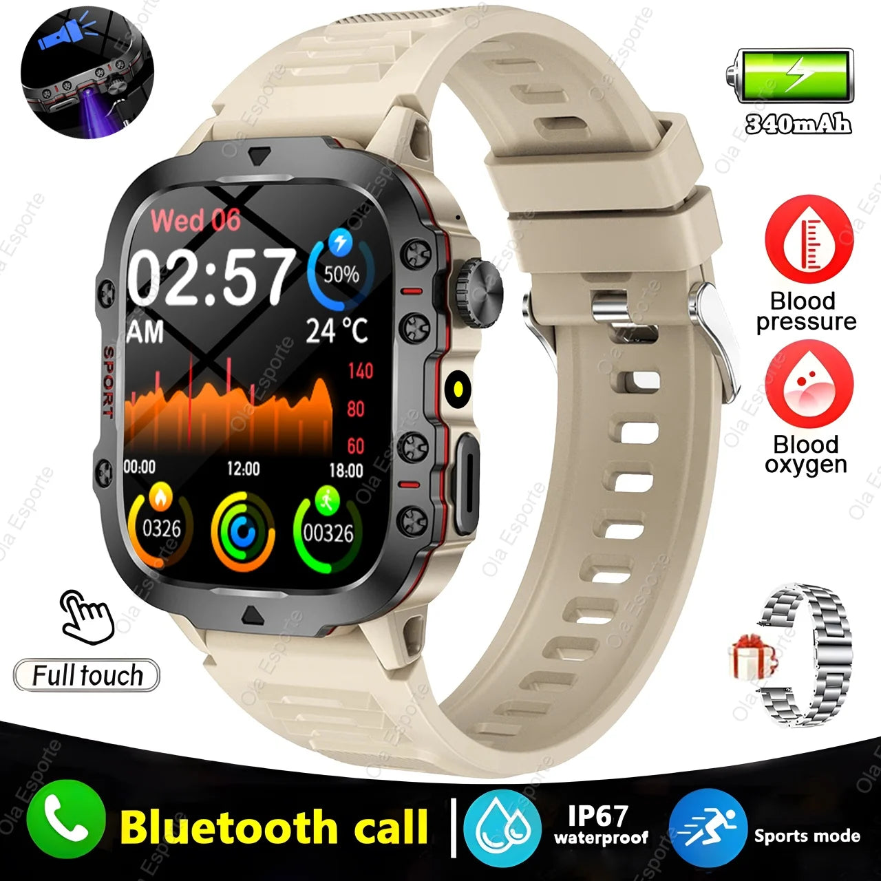 2025 New For Xiaomi Military Smart Watch Men IP68 5ATM Outdoor Sports