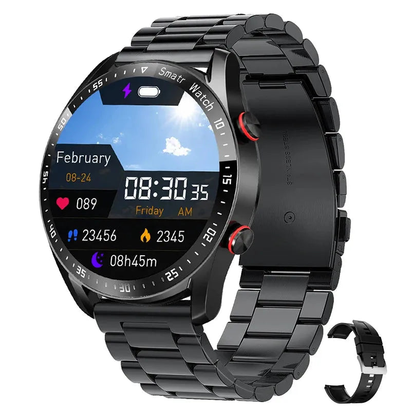 ECG+PPG Bluetooth Call Smart Watch Men Laser Health Blood Pressure-Loja Manuel Coelho
