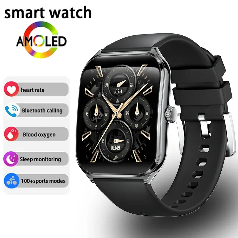 New Ultra Thin Smart Watch men 1.96" AMOLED 360*360 HD Pixel Display