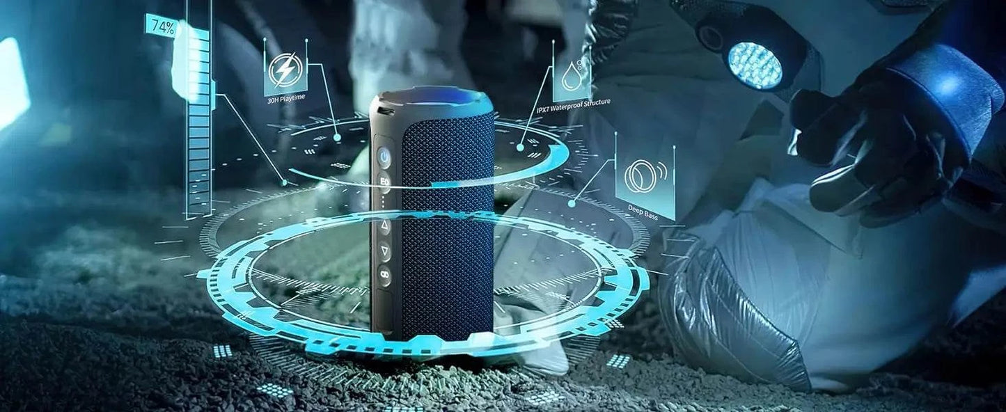 Ortizan Bluetooth Speakers 40W Enhanced Bass Portable Outdoor Wireless
