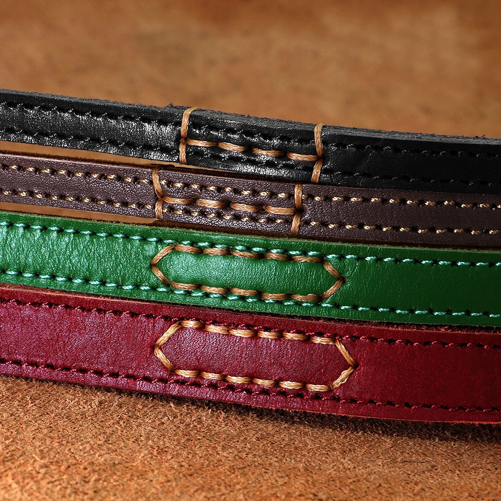 Coleira para cão personalizada em couro legítimo