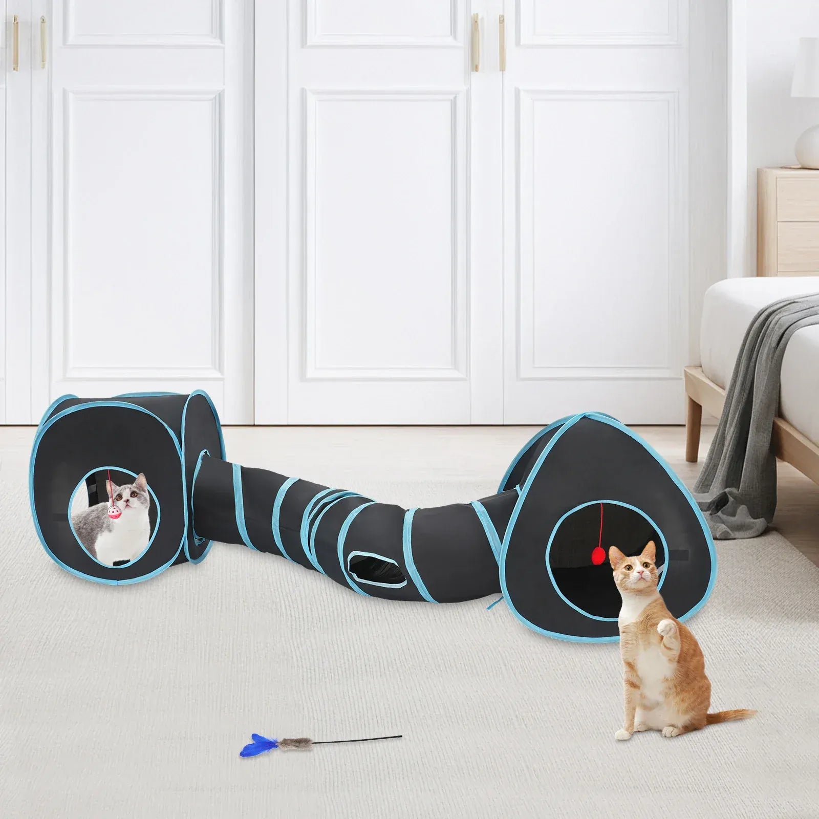 collapsible cat tunnel for indoor outdoor use