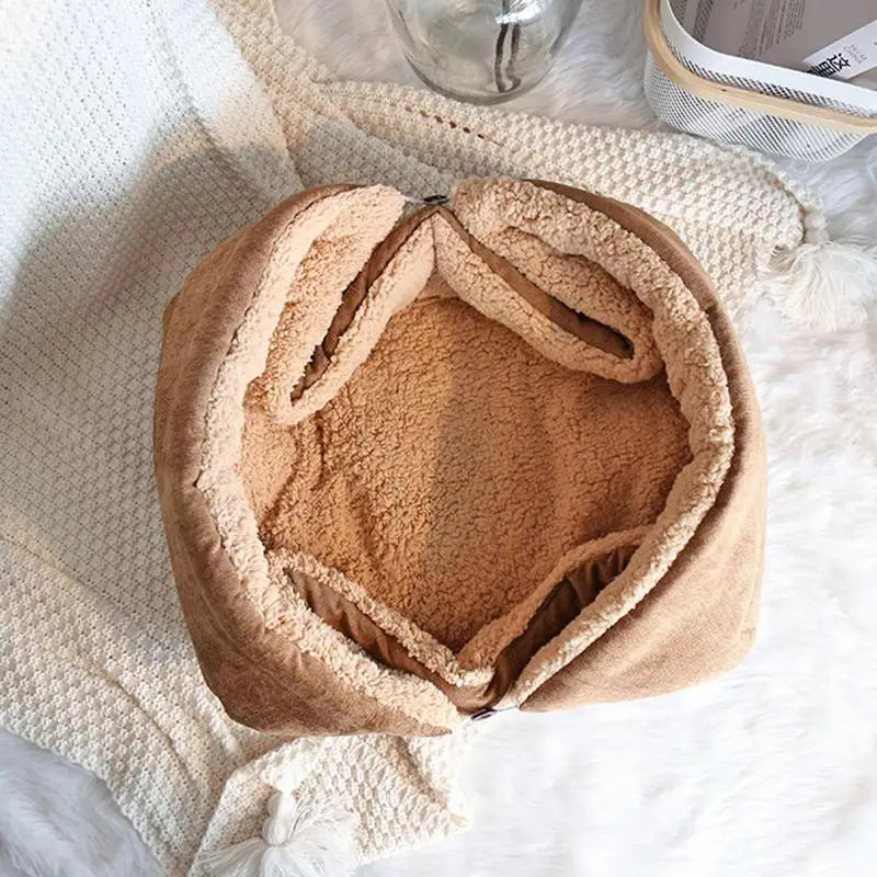 Cama para gatos, almofada macia para gatos, saco-cama dobrável e lavável