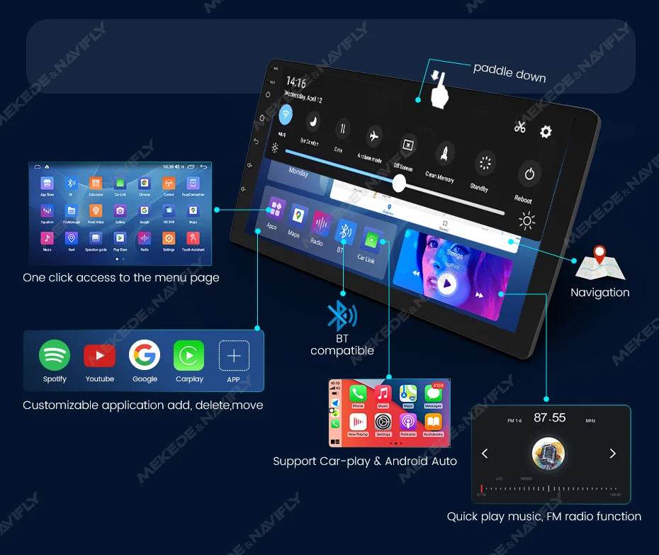 MEKEDE UIS7862S Car Radio Wireless Carplay for BMW, Benz - Loja Manuel Coelho