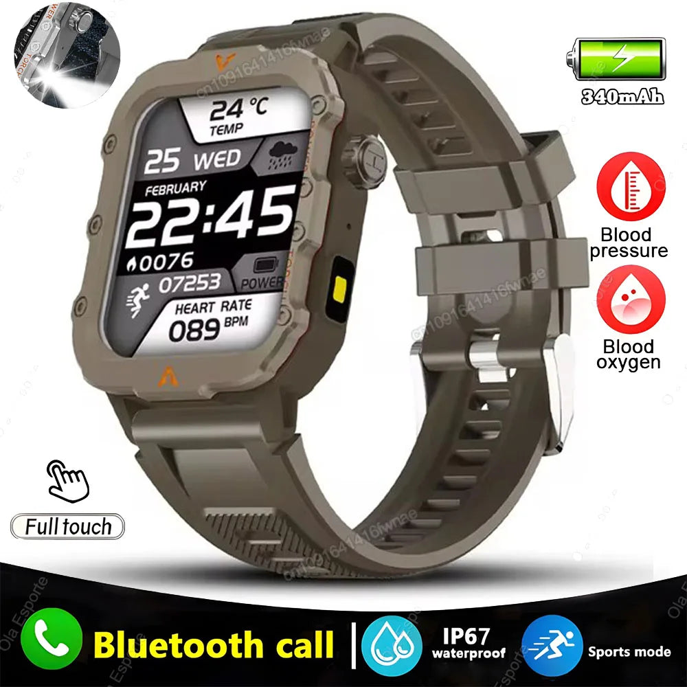 New For Huawei Xiaomi Military GPS Smart Watch Men Flashlight Compass Waterproof