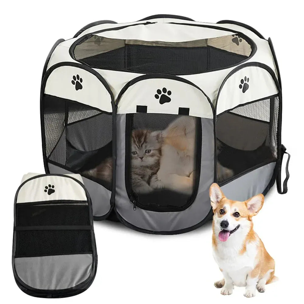 Foldable Pet Tent Outdoor Dog Cage For Cats And Dogs Portable Fence Playpen Shelter