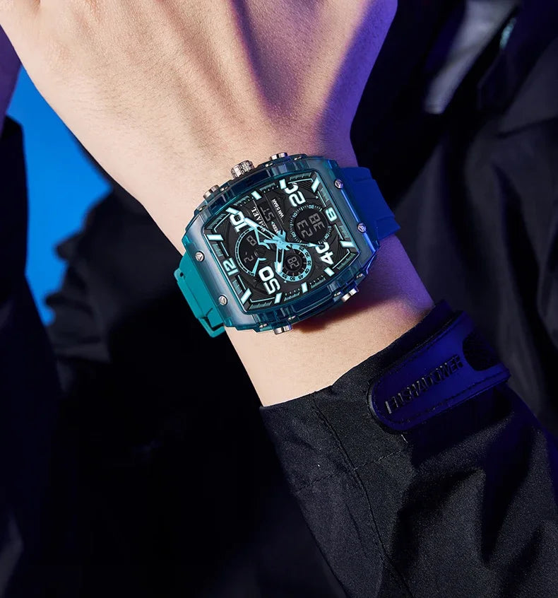 SMAEL 8109 New Men's Watch Multifunctional Sports 50M Waterproof Dual Display