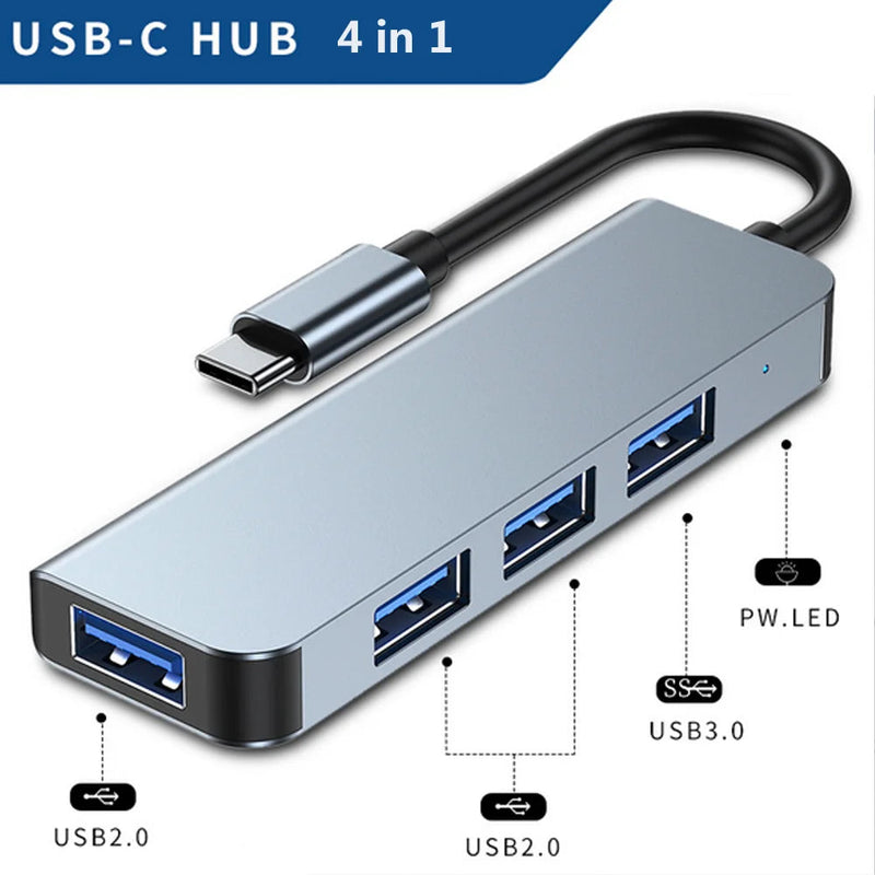 4/5/6/8/11 in 1 Type C Dock USB Hub 3.0 Splitter Multiport Adapter 4K HDMI - Loja Manuel Coelho