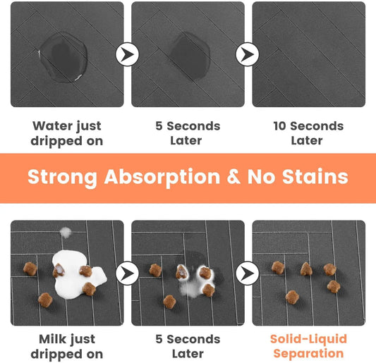 Dog Cat Food Mat - Pet Water Bowl Mats - Feeding Mat for Cat Dog Bowls