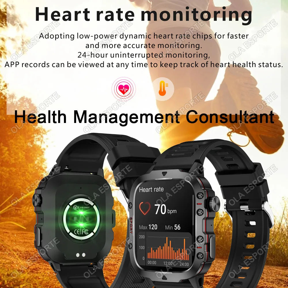 2025 New For Xiaomi Military Smart Watch Men IP68 5ATM Outdoor Sports